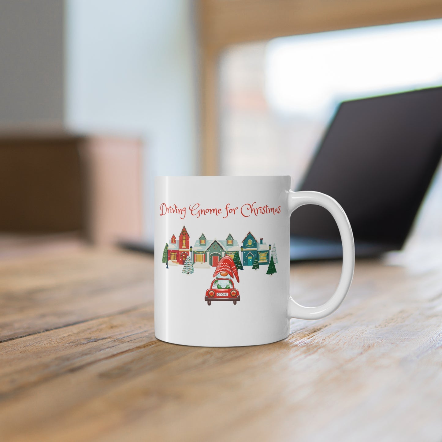 Driving Gnome for Christmas Mug