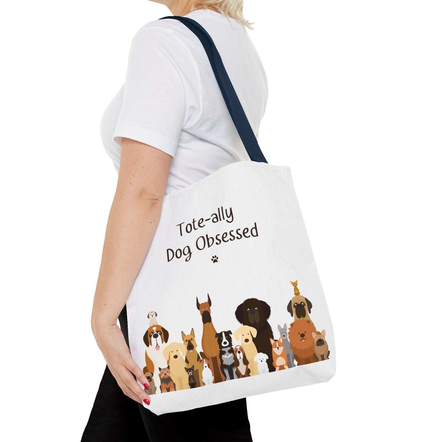 The Woof Pack Collection: Tote-ally Dog Obsessed Tote Bag (White)