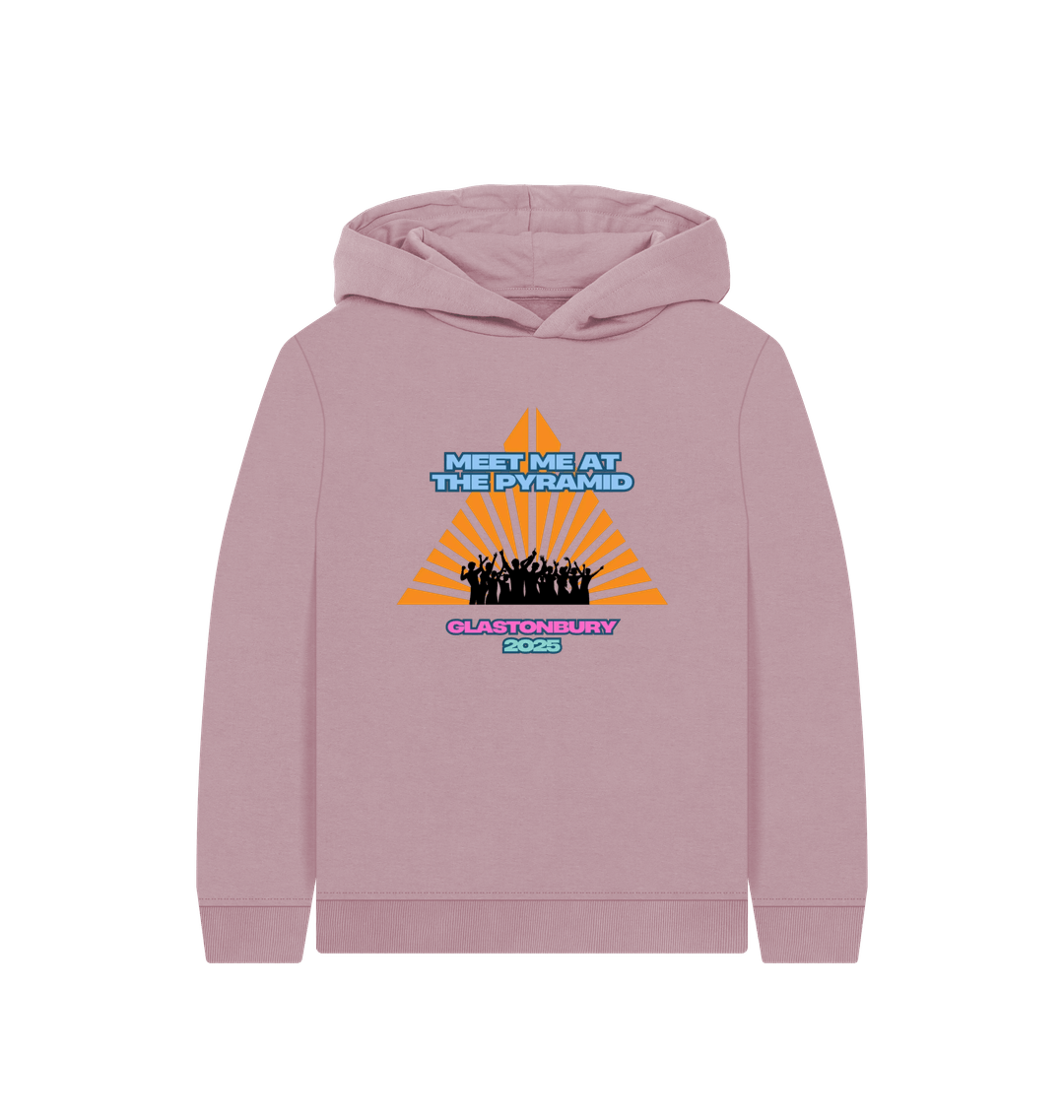 Mauve Printed Kids Hoodie