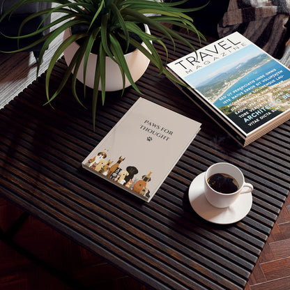 The Woof Pack Collection: 'Paws for Thought' Hard Back Notebook (Almond)