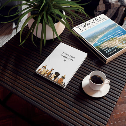 The Woof Pack Collection: 'Paws for Thought' Hard Back Notebook (White)