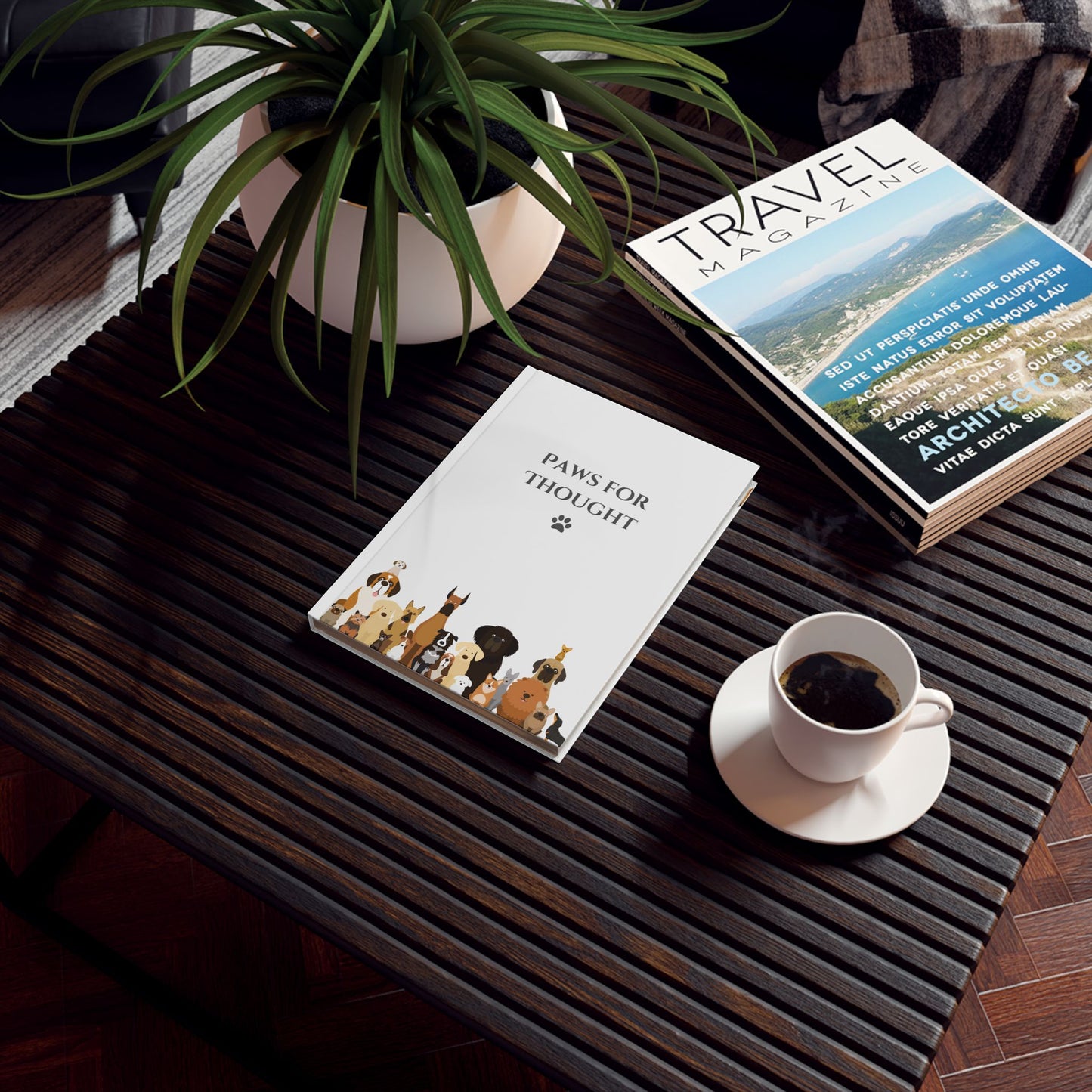 The Woof Pack Collection: 'Paws for Thought' Hard Back Notebook (White)