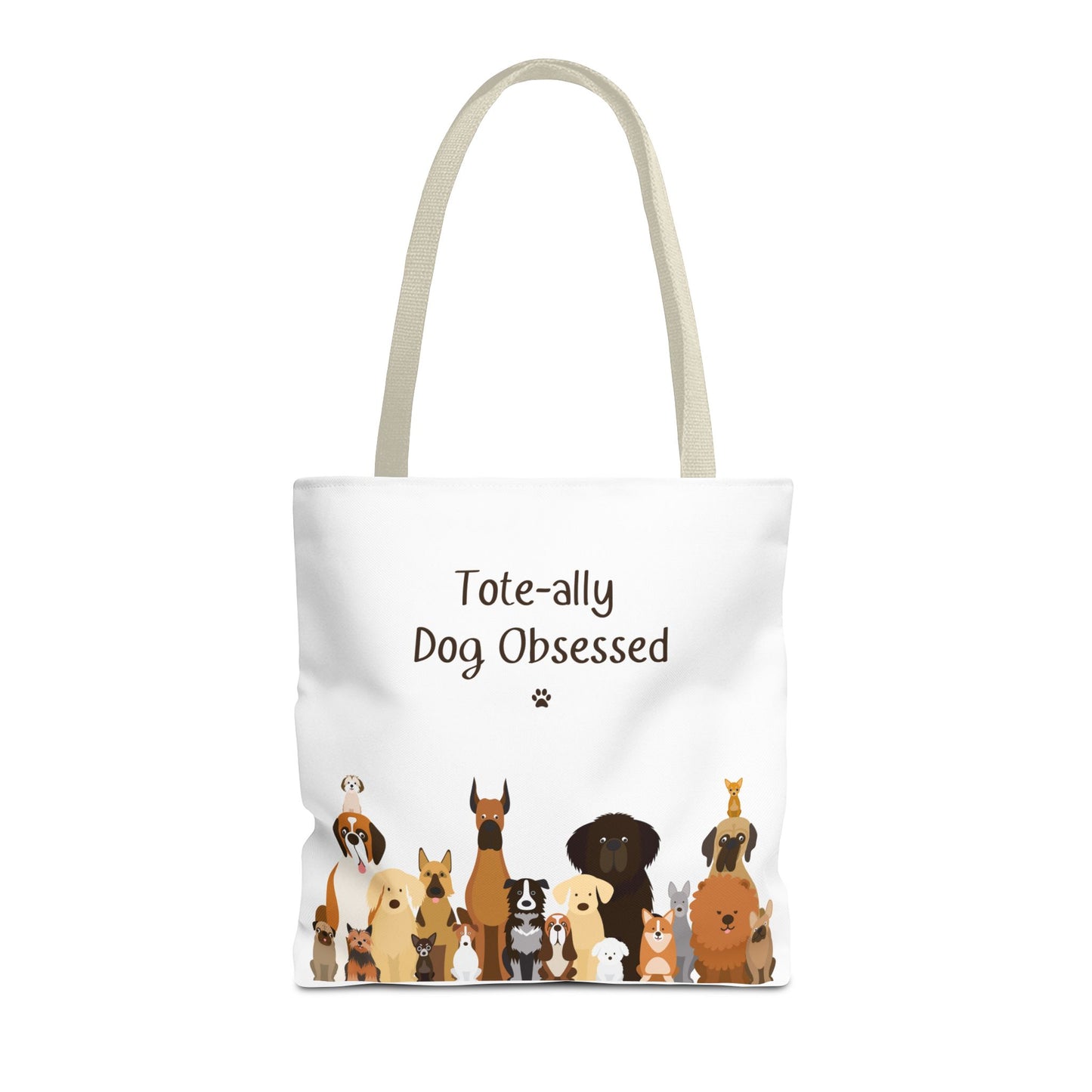 The Woof Pack Collection: Tote-ally Dog Obsessed Tote Bag (White)