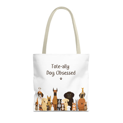 The Woof Pack Collection: Tote-ally Dog Obsessed Tote Bag (White)