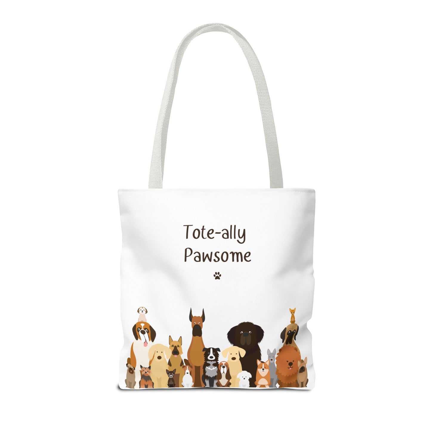 The Woof Pack Collection: Tote-ally Pawsome Tote Bag (White)