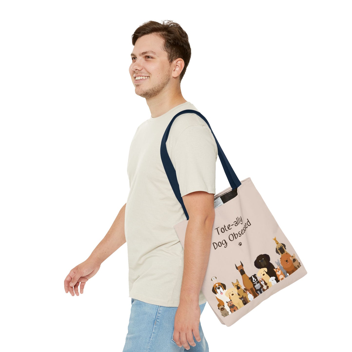 The Woof Pack Collection: Tote-ally Dog Obsessed Tote Bag (Almond)