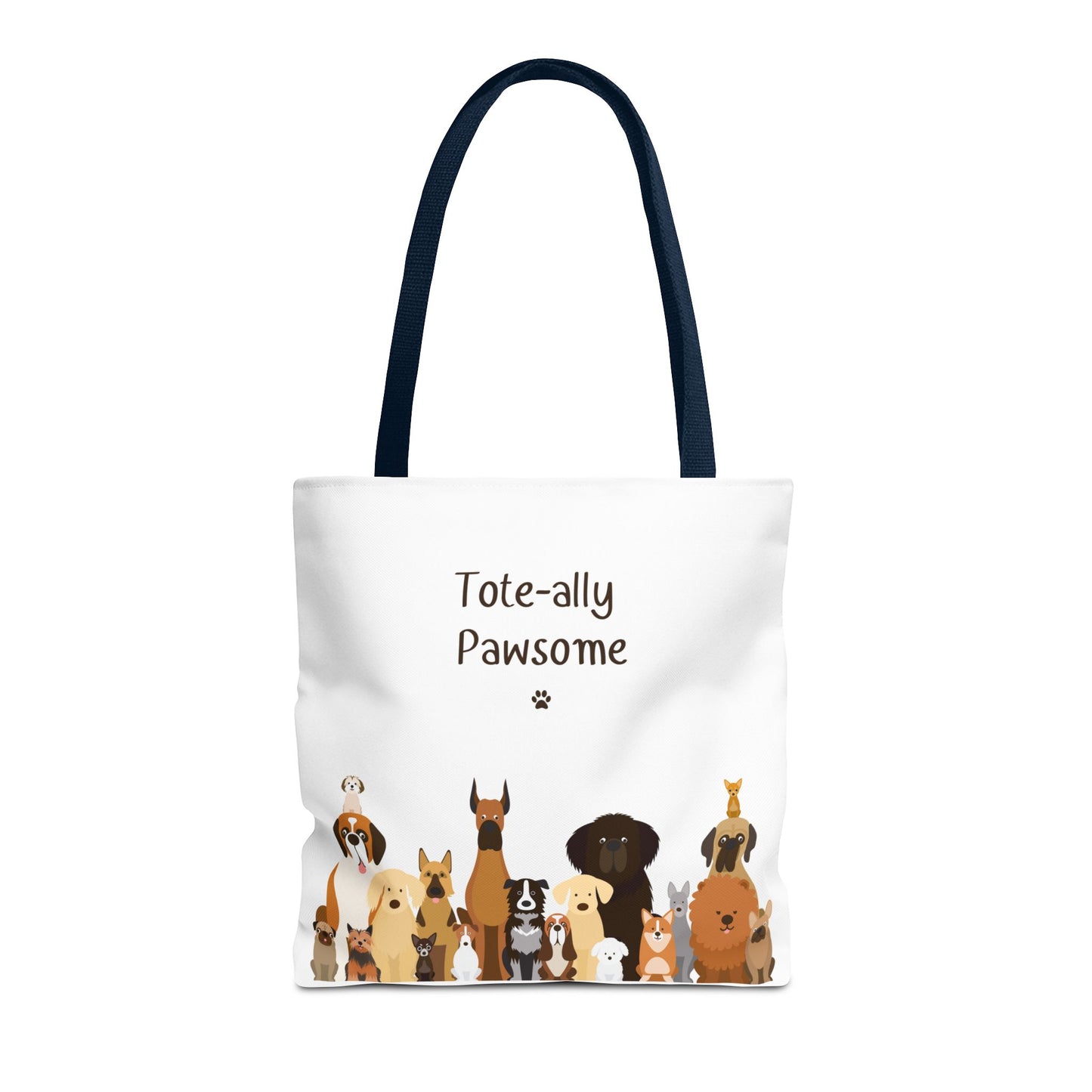 The Woof Pack Collection: Tote-ally Pawsome Tote Bag (White)