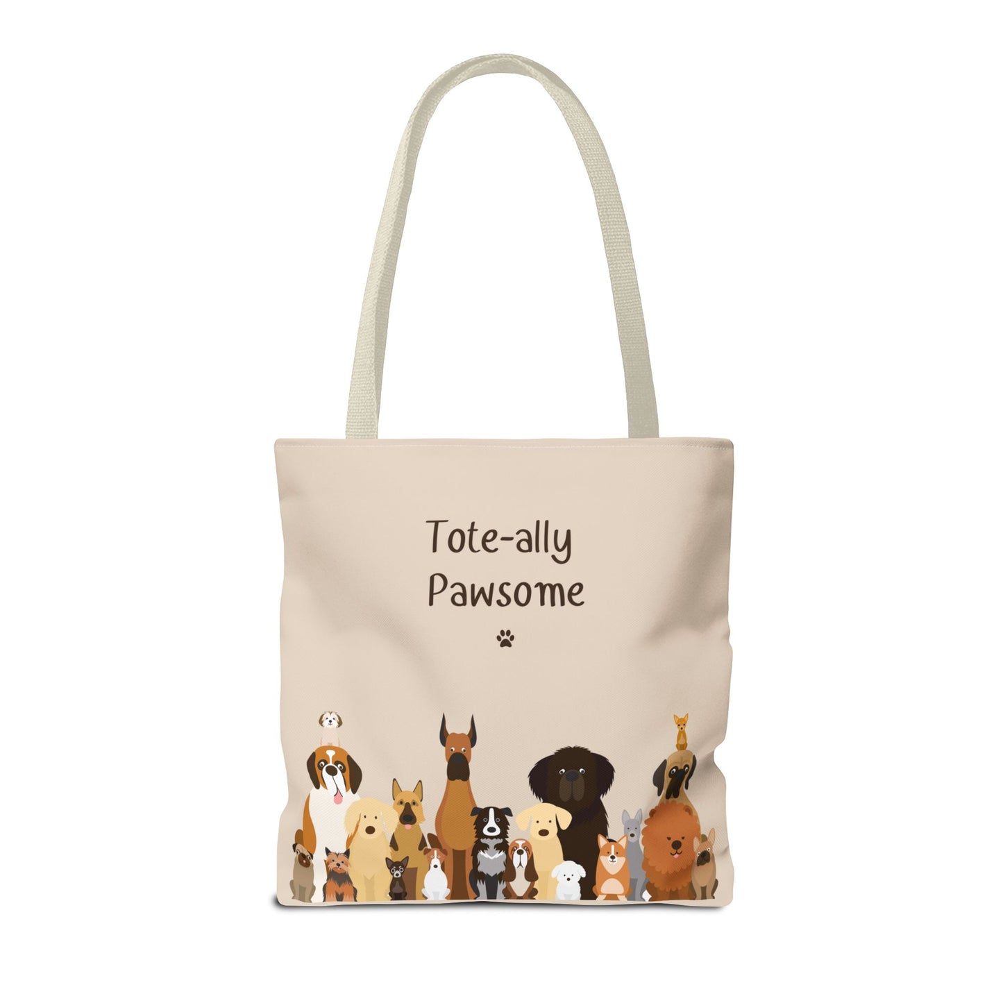 The Woof Pack Collection: Tote-ally Pawsome Tote Bag (Almond)