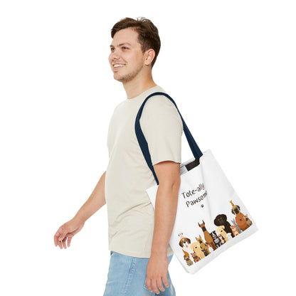 The Woof Pack Collection: Tote-ally Pawsome Tote Bag (White)