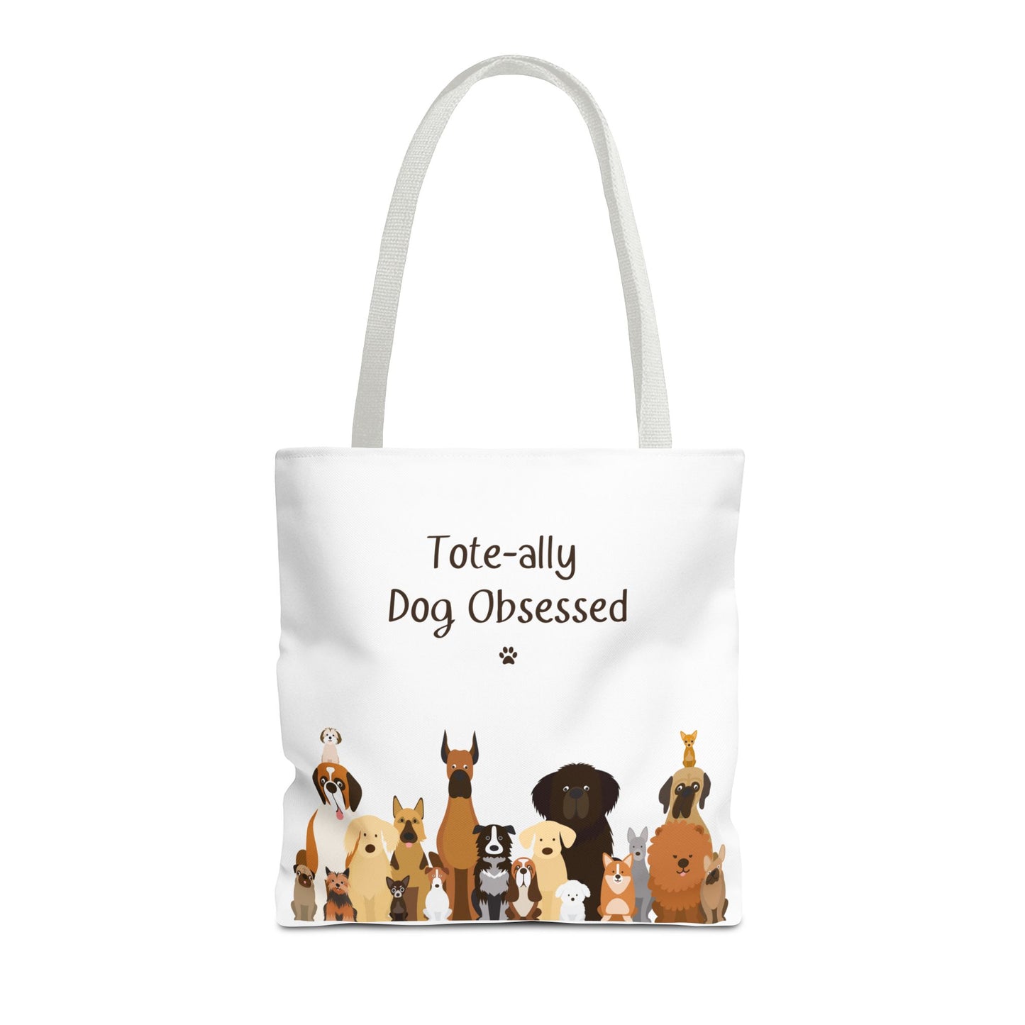 The Woof Pack Collection: Tote-ally Dog Obsessed Tote Bag (White)