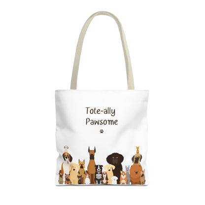 The Woof Pack Collection: Tote-ally Pawsome Tote Bag (White)