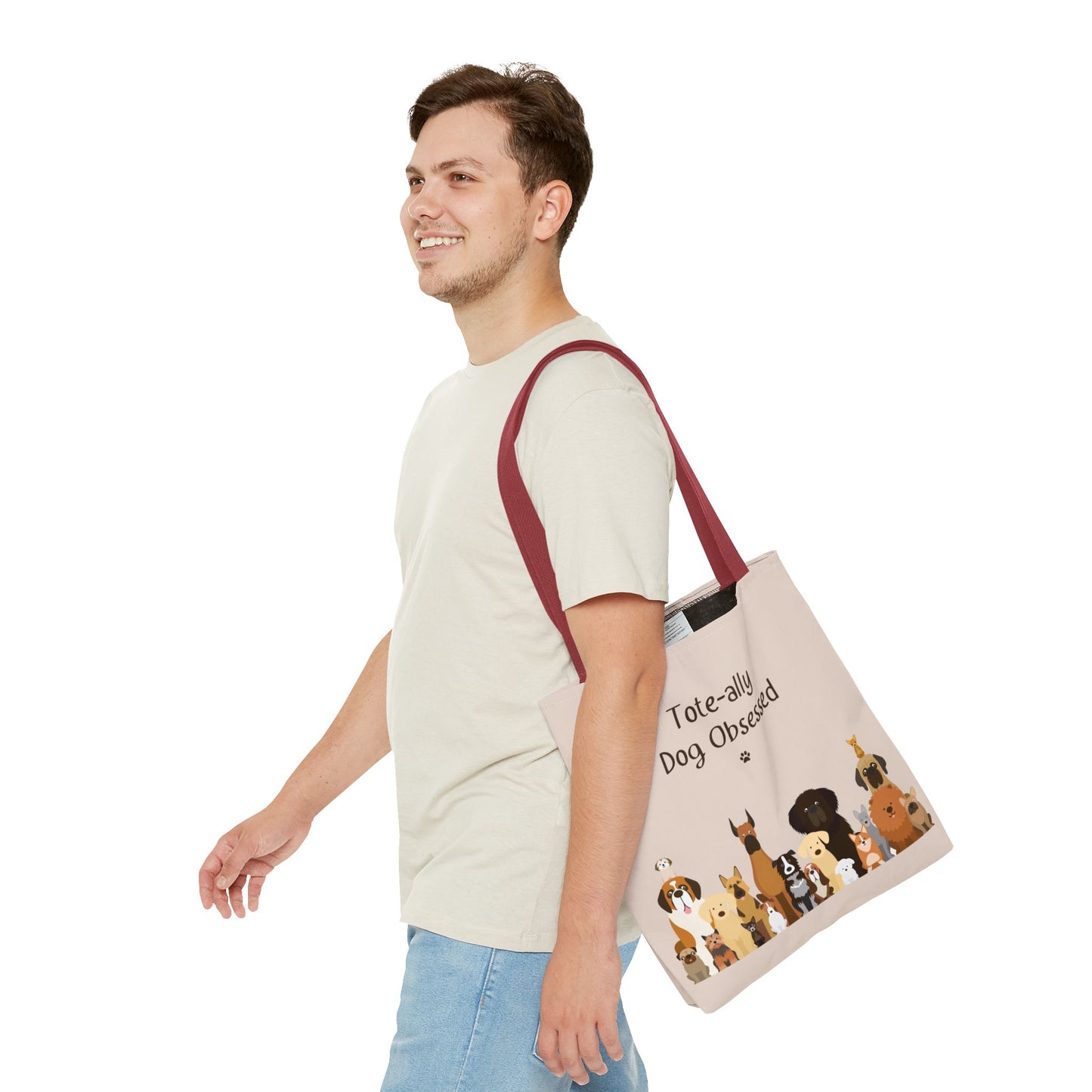 The Woof Pack Collection: Tote-ally Dog Obsessed Tote Bag (Almond)