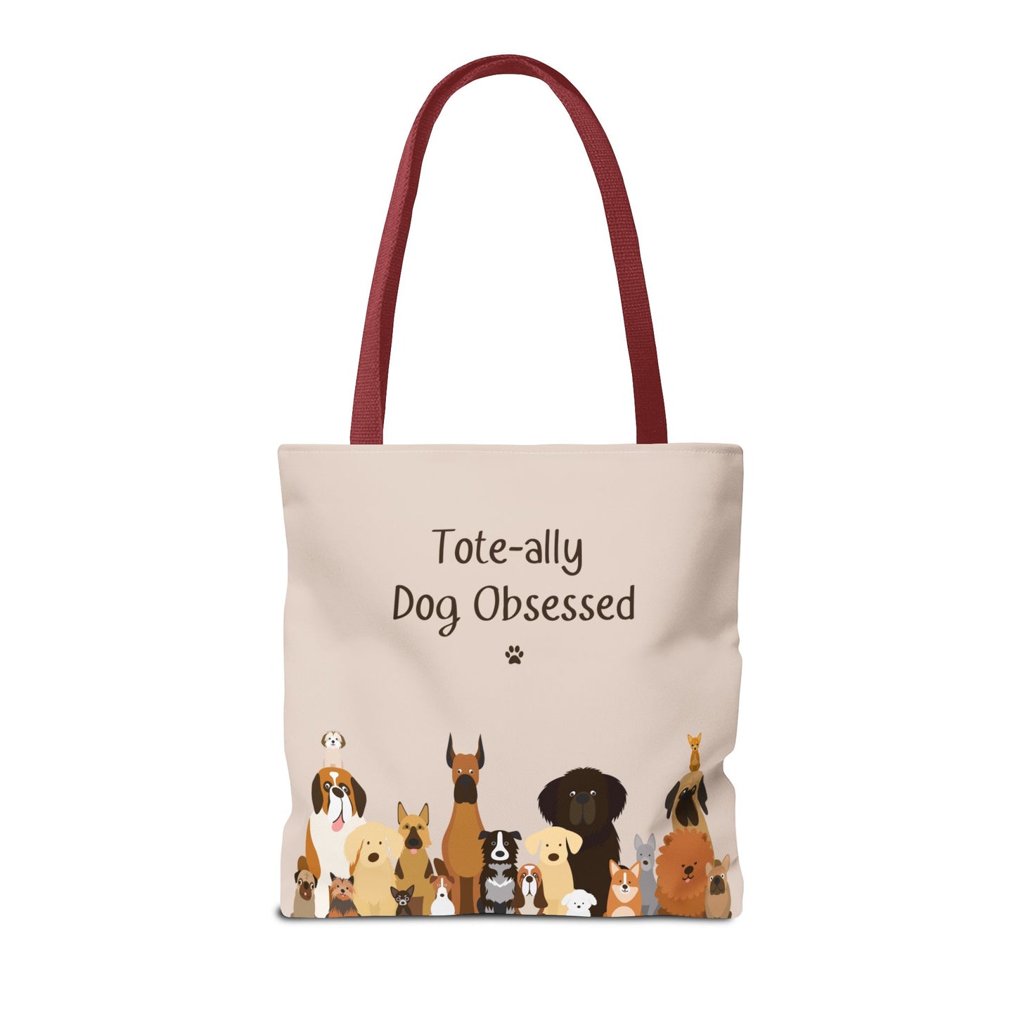 The Woof Pack Collection: Tote-ally Dog Obsessed Tote Bag (Almond)