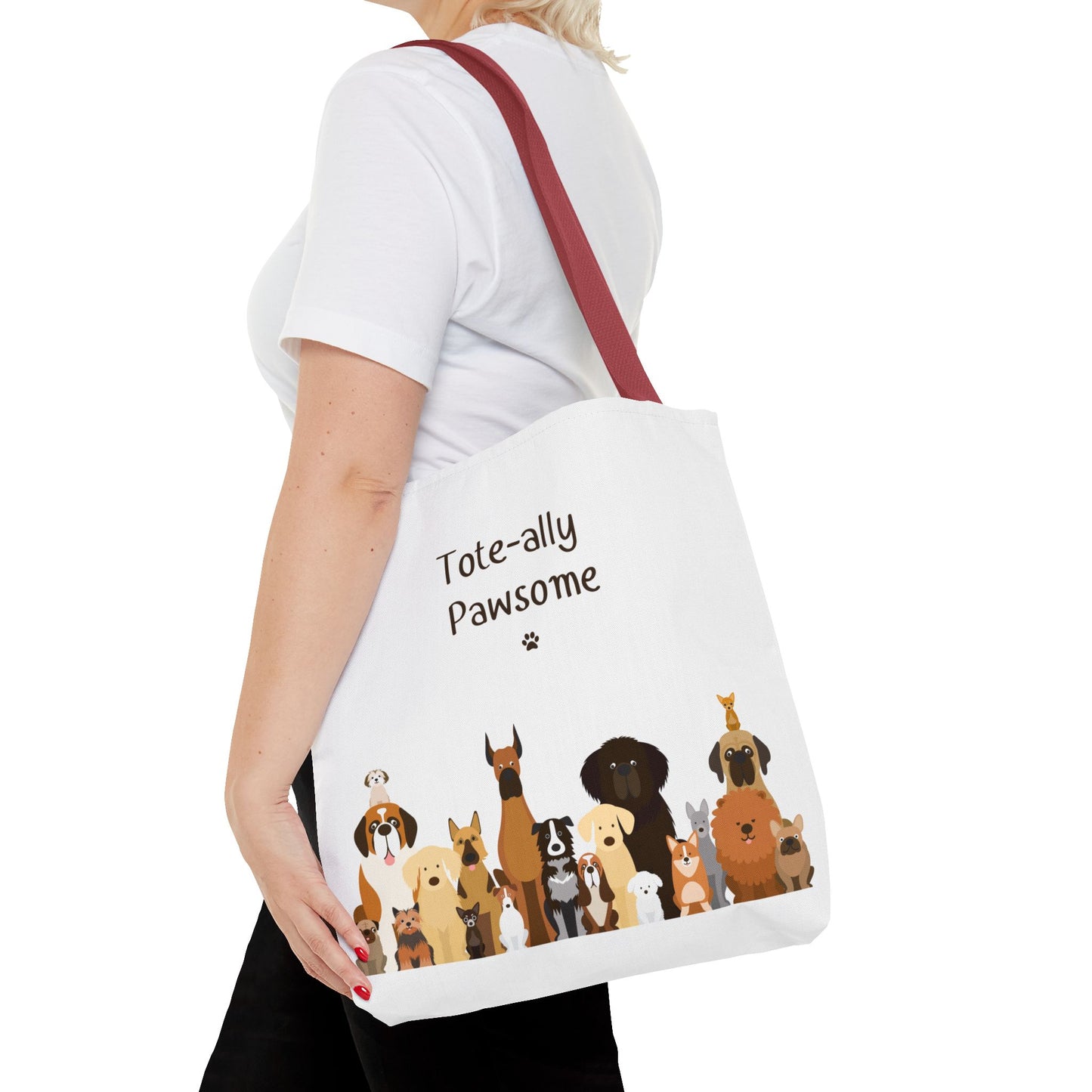 The Woof Pack Collection: Tote-ally Pawsome Tote Bag (White)