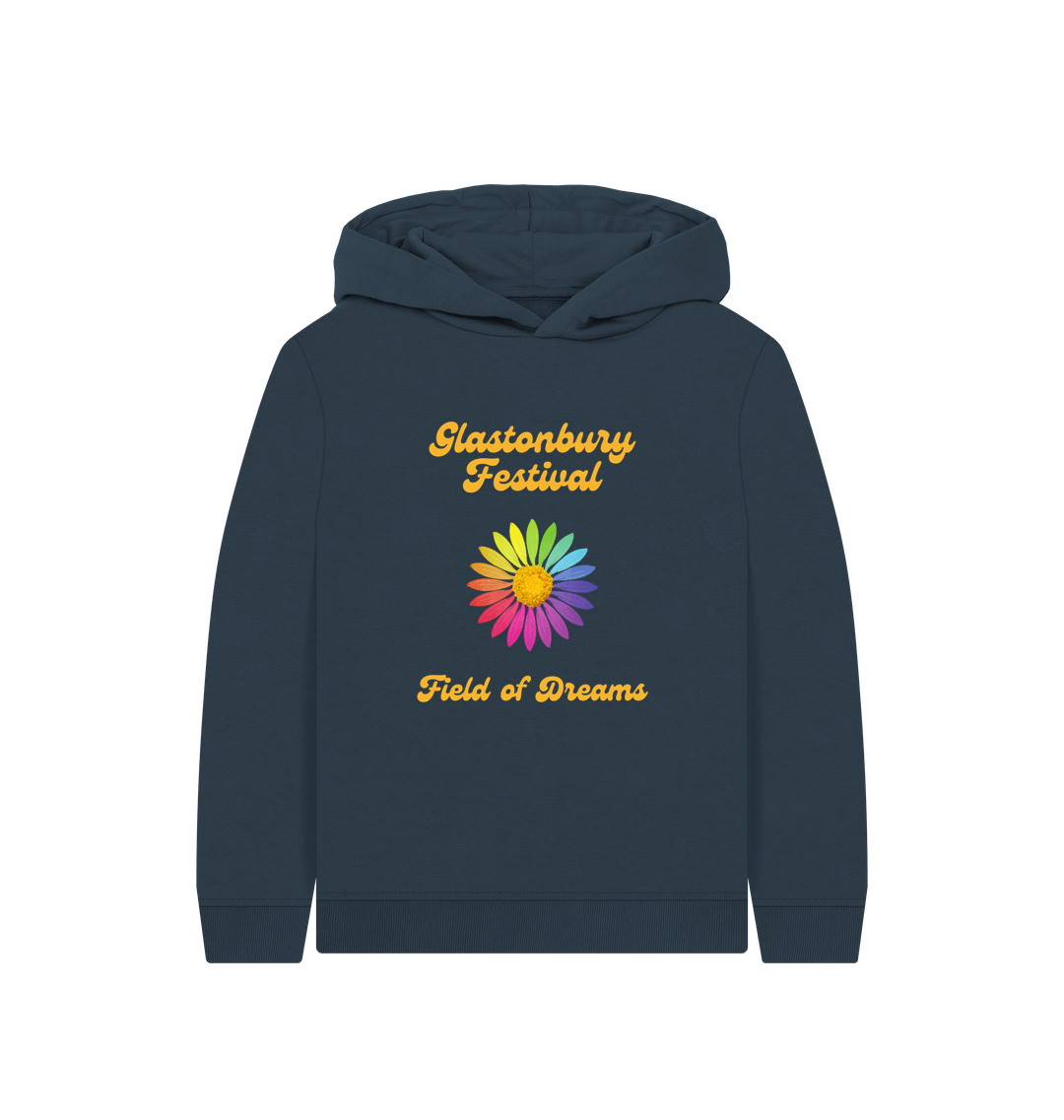 Navy Blue Printed Kids Hoodie