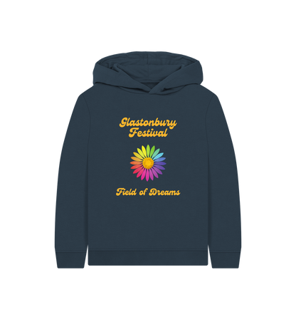 Navy Blue Printed Kids Hoodie