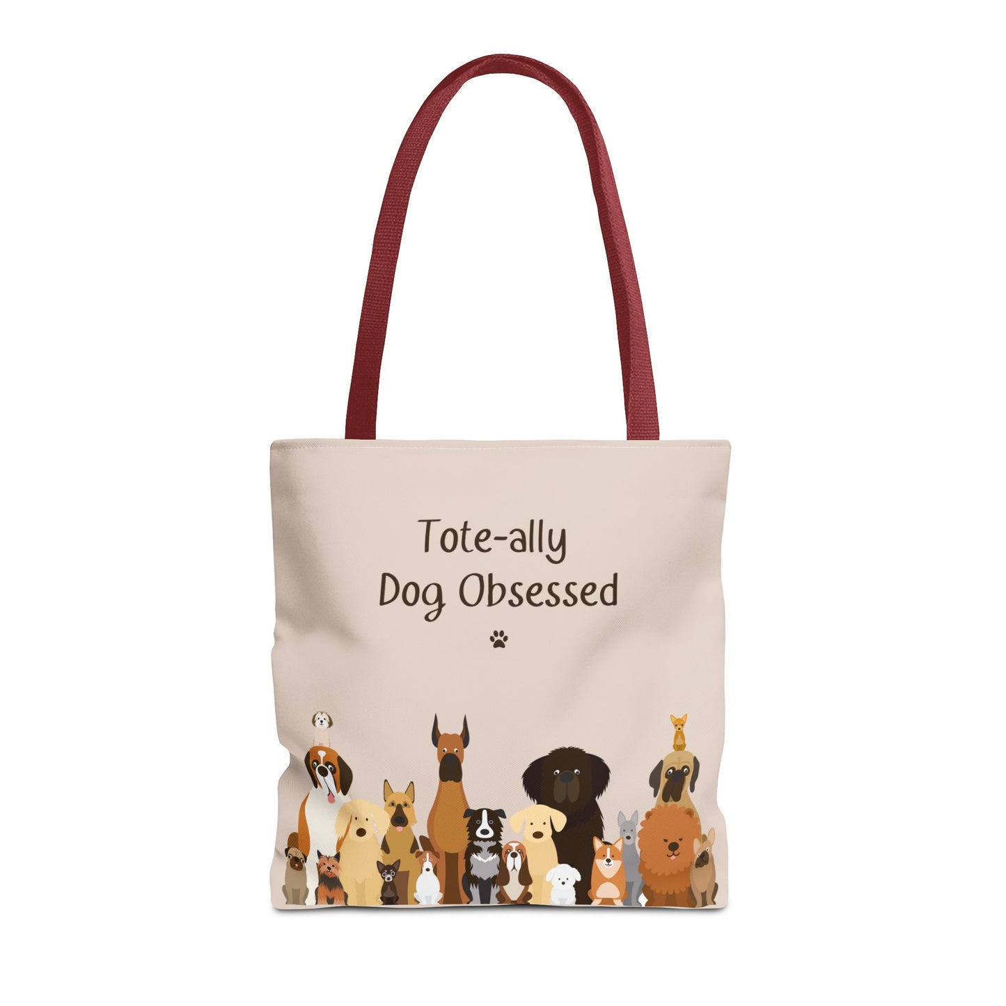 The Woof Pack Collection: Tote-ally Dog Obsessed Tote Bag (Almond)