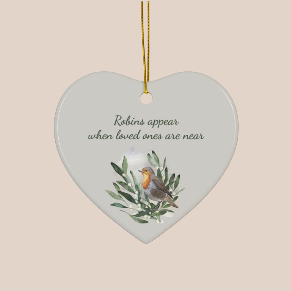 Robins Appear Memory: Double Sided Christmas Ornament