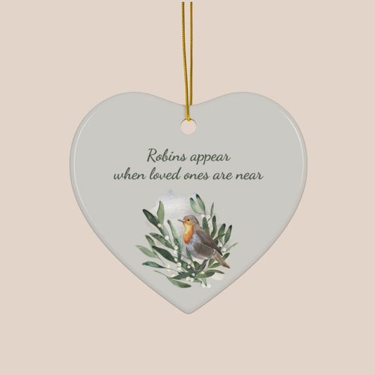 Robins Appear Memory: Double Sided Christmas Ornament