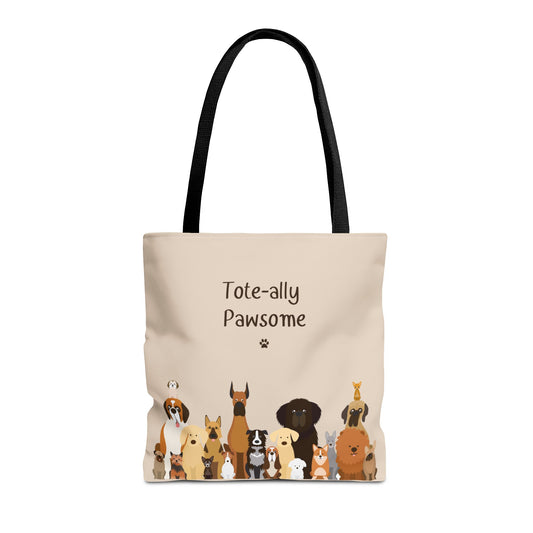 The Woof Pack Collection: Tote-ally Pawsome Tote Bag (Almond)