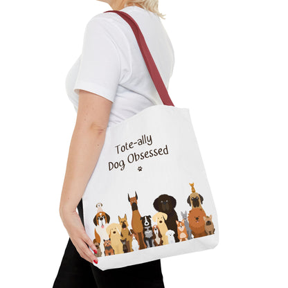 The Woof Pack Collection: Tote-ally Dog Obsessed Tote Bag (White)