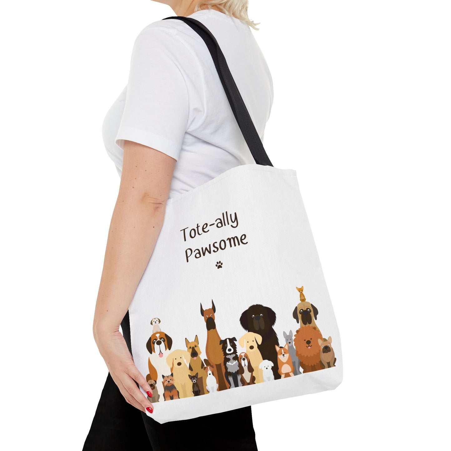 The Woof Pack Collection: Tote-ally Pawsome Tote Bag (White)