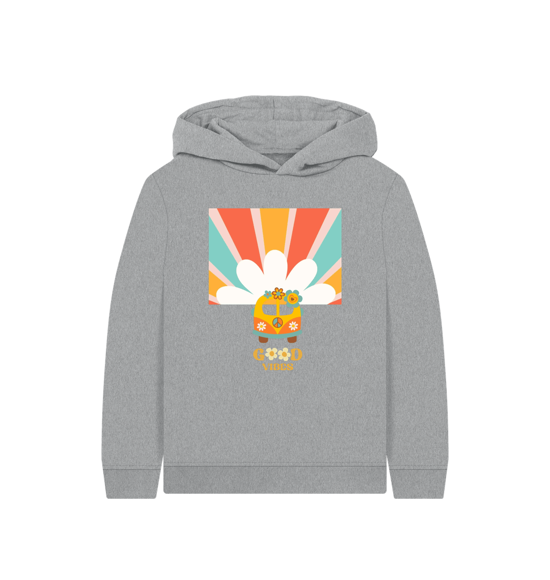 Athletic Grey Printed Kids Hoodie