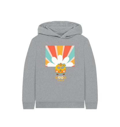Athletic Grey Printed Kids Hoodie