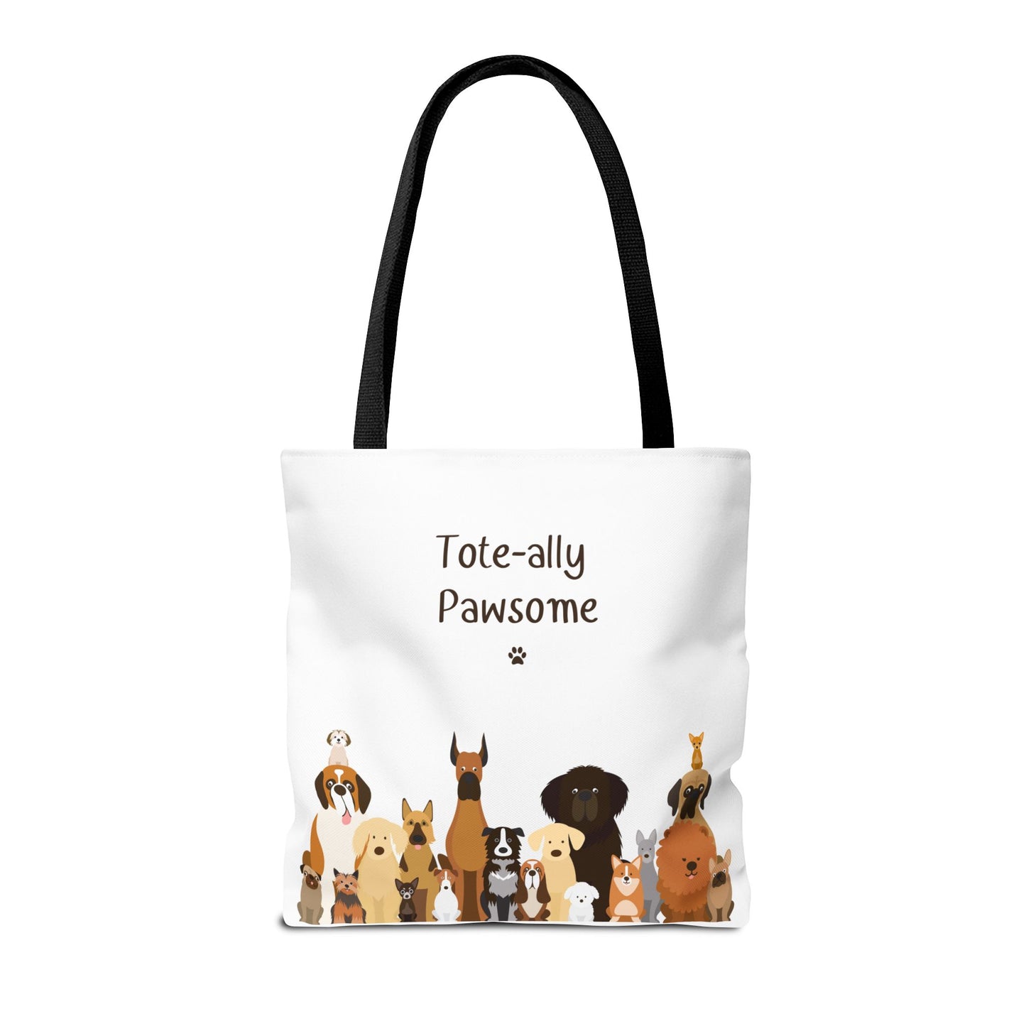 The Woof Pack Collection: Tote-ally Pawsome Tote Bag (White)