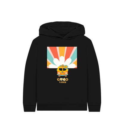 Black Printed Kids Hoodie