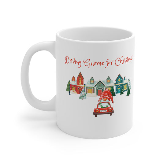 Driving Gnome for Christmas Mug