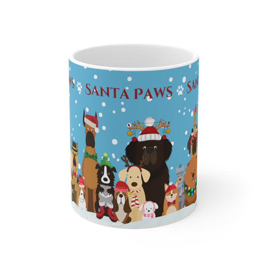 The Woof Pack Collection: 'Santa Paws' Snow Ceramic Mug