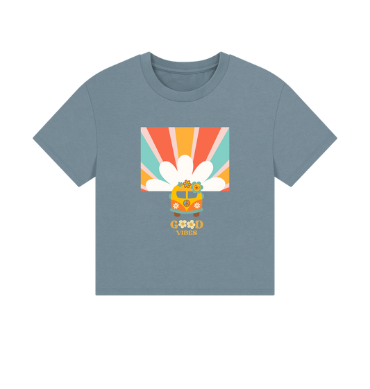 Stone Blue Printed T-shirt