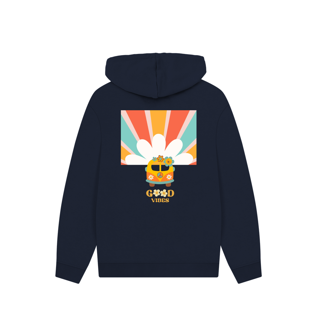 Navy Printed Hoody