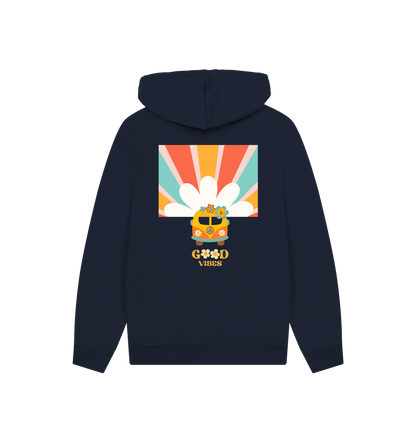 Navy Printed Hoody