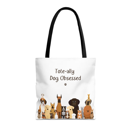 The Woof Pack Collection: Tote-ally Dog Obsessed Tote Bag (White)