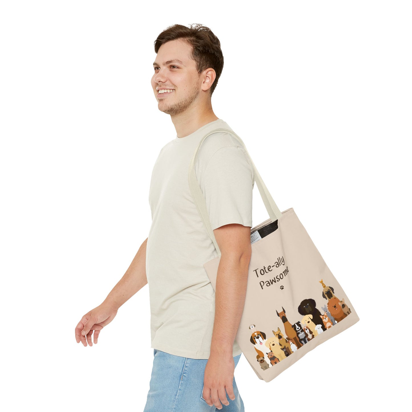 The Woof Pack Collection: Tote-ally Pawsome Tote Bag (Almond)