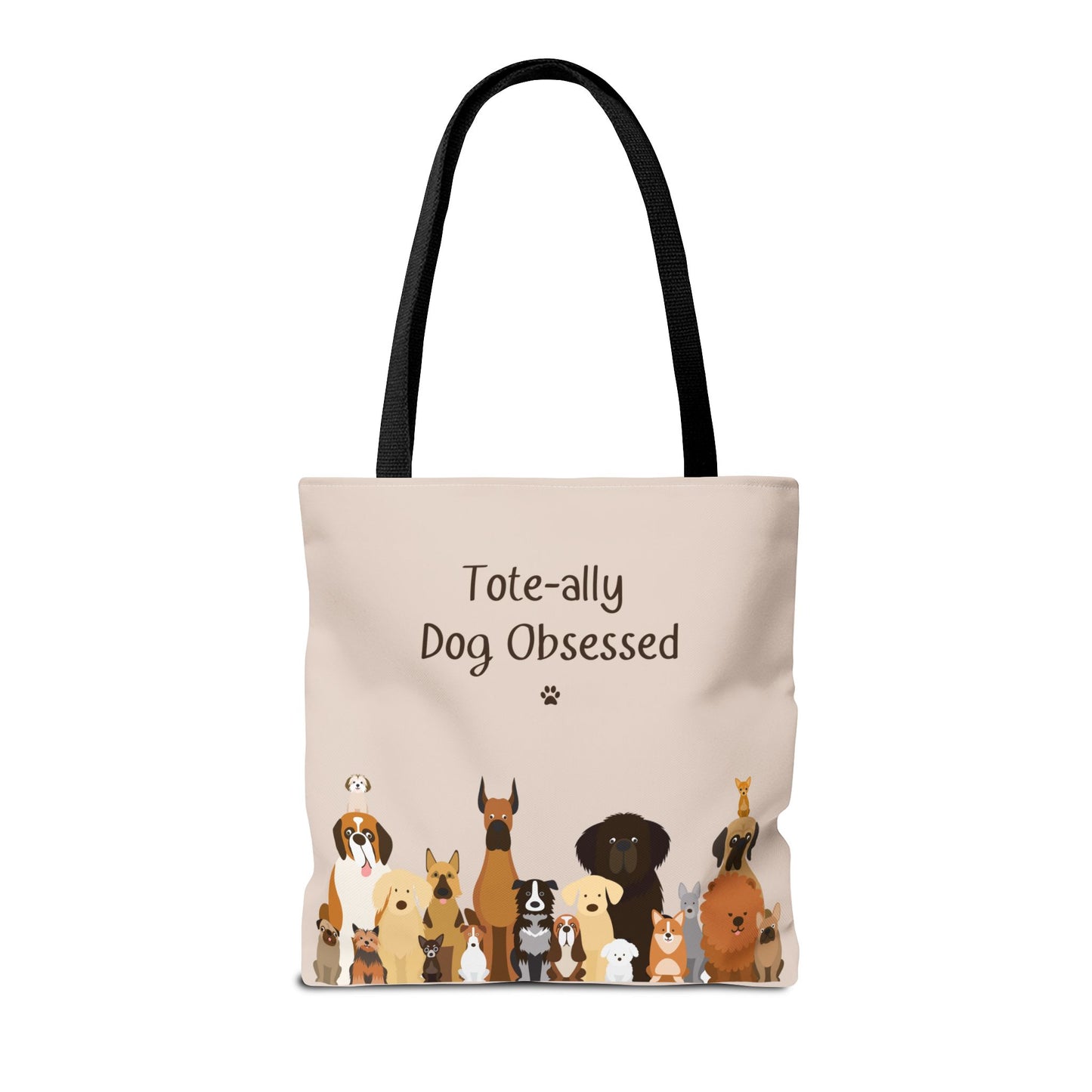 The Woof Pack Collection: Tote-ally Dog Obsessed Tote Bag (Almond)