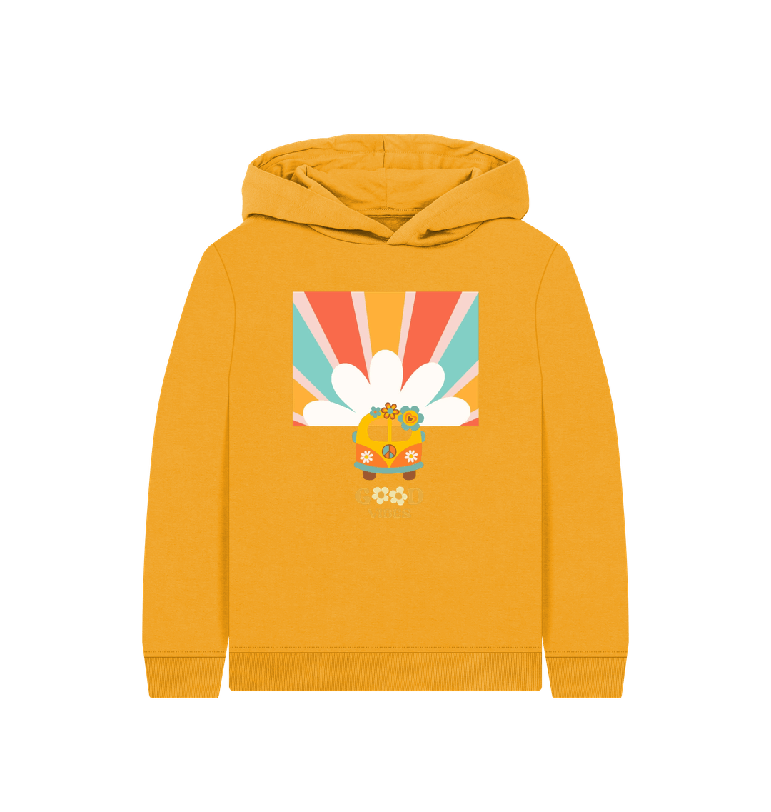 Mustard Printed Kids Hoodie