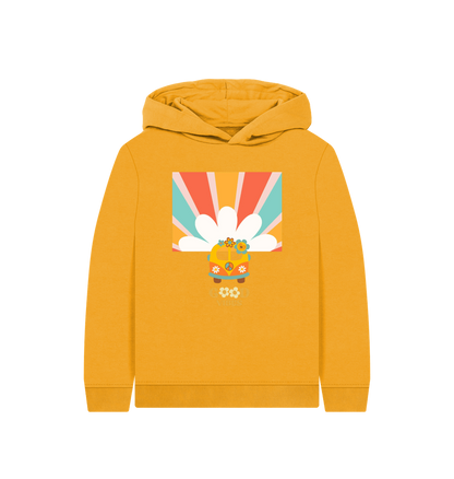 Mustard Printed Kids Hoodie