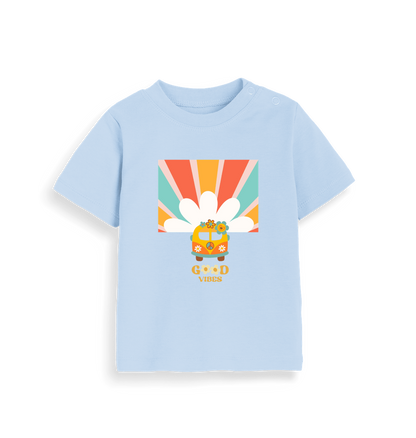 Dusty Blue Printed Kids T-Shirt