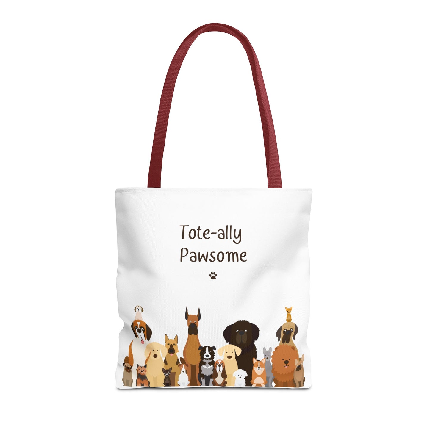 The Woof Pack Collection: Tote-ally Pawsome Tote Bag (White)