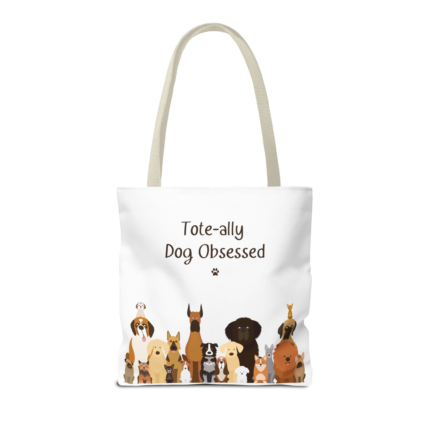 The Woof Pack Collection: Tote-ally Dog Obsessed Tote Bag (White)