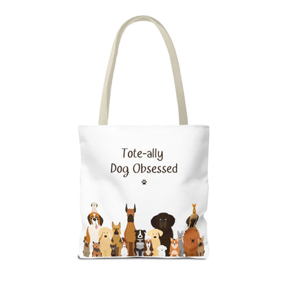 The Woof Pack Collection: Tote-ally Dog Obsessed Tote Bag (White)