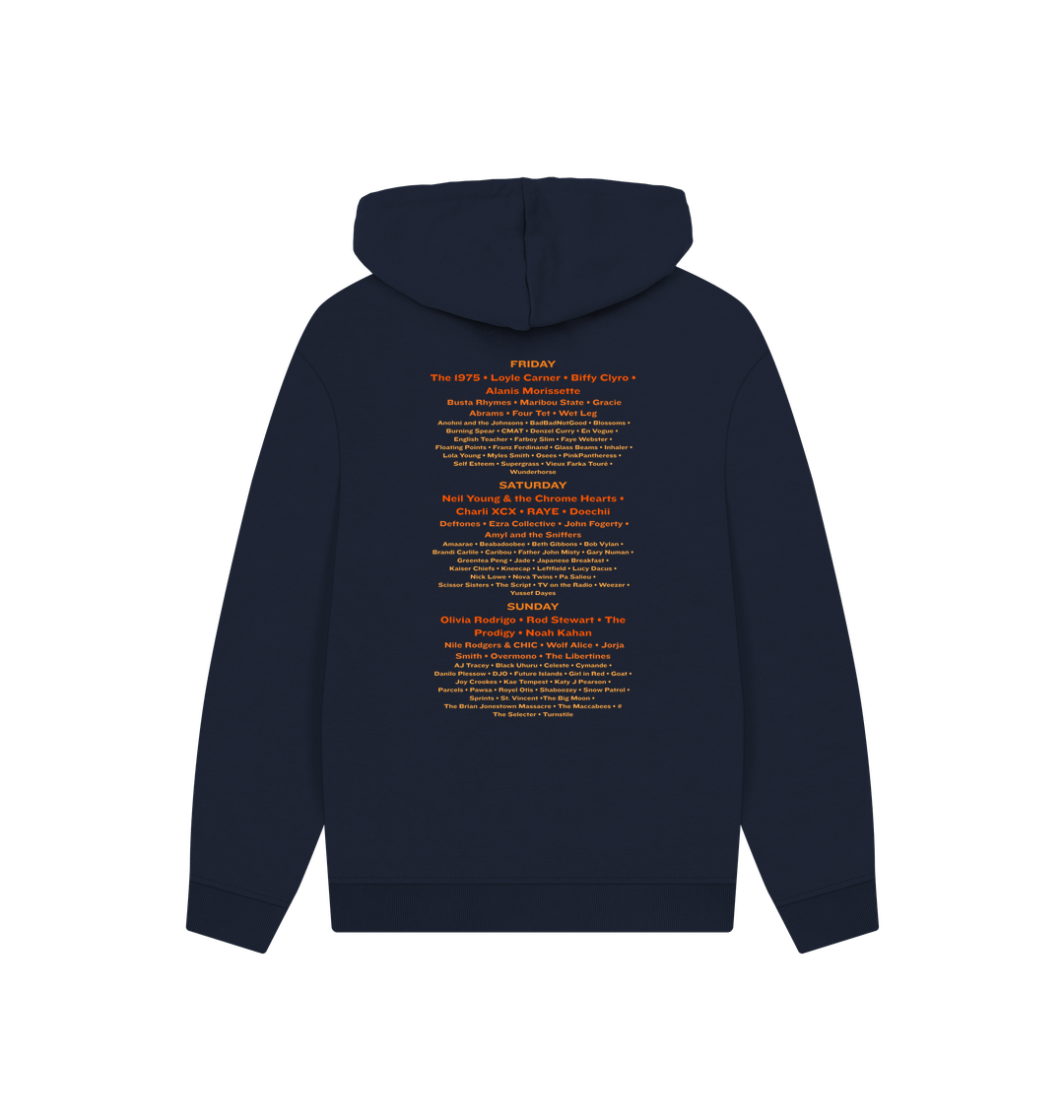Navy Printed Hoody