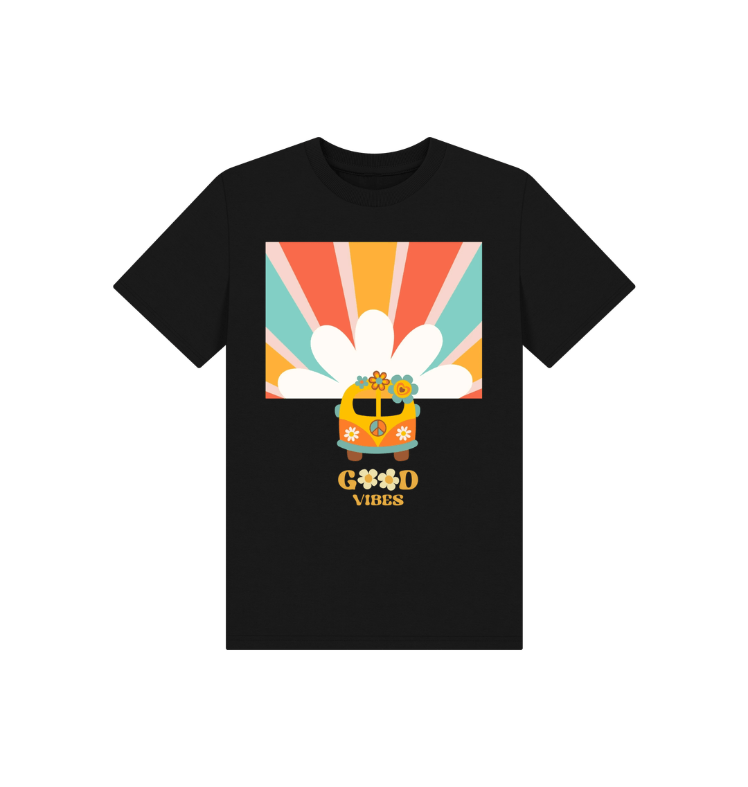 Black Printed Kids T-Shirt