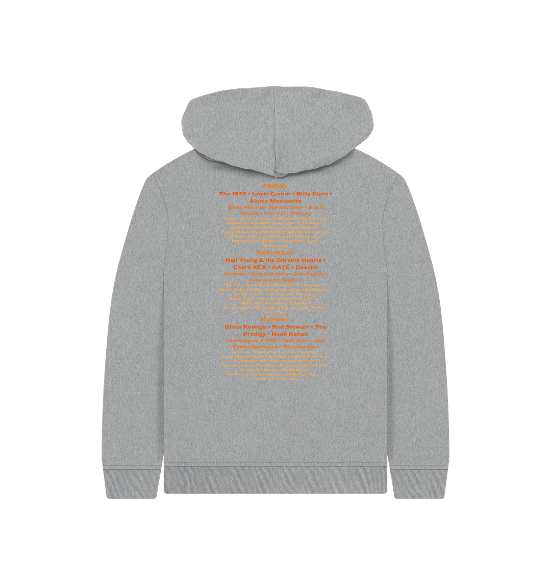 Athletic Grey Printed Kids Hoodie