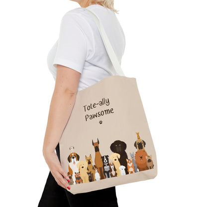 The Woof Pack Collection: Tote-ally Pawsome Tote Bag (Almond)