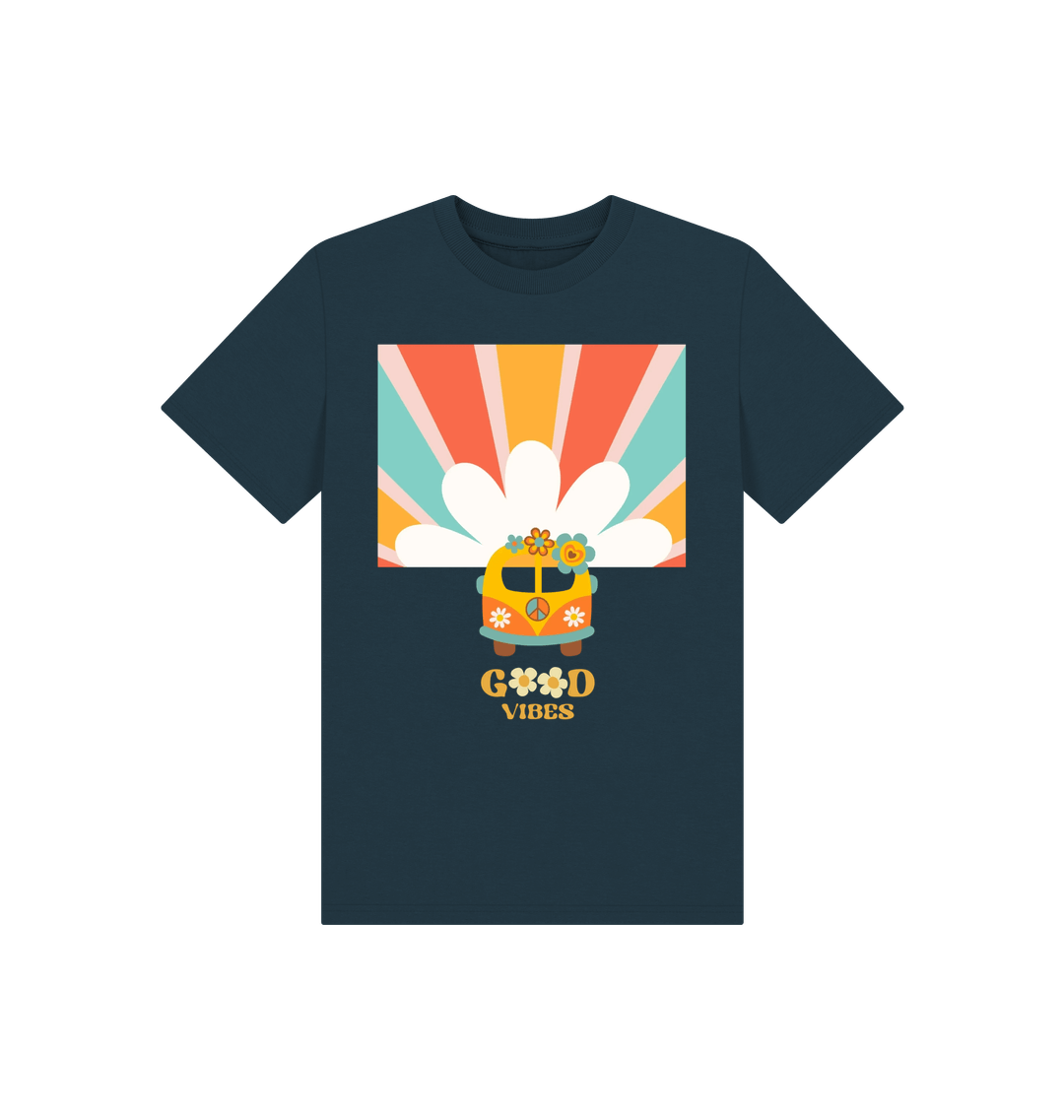 Denim Blue Printed Kids T-Shirt