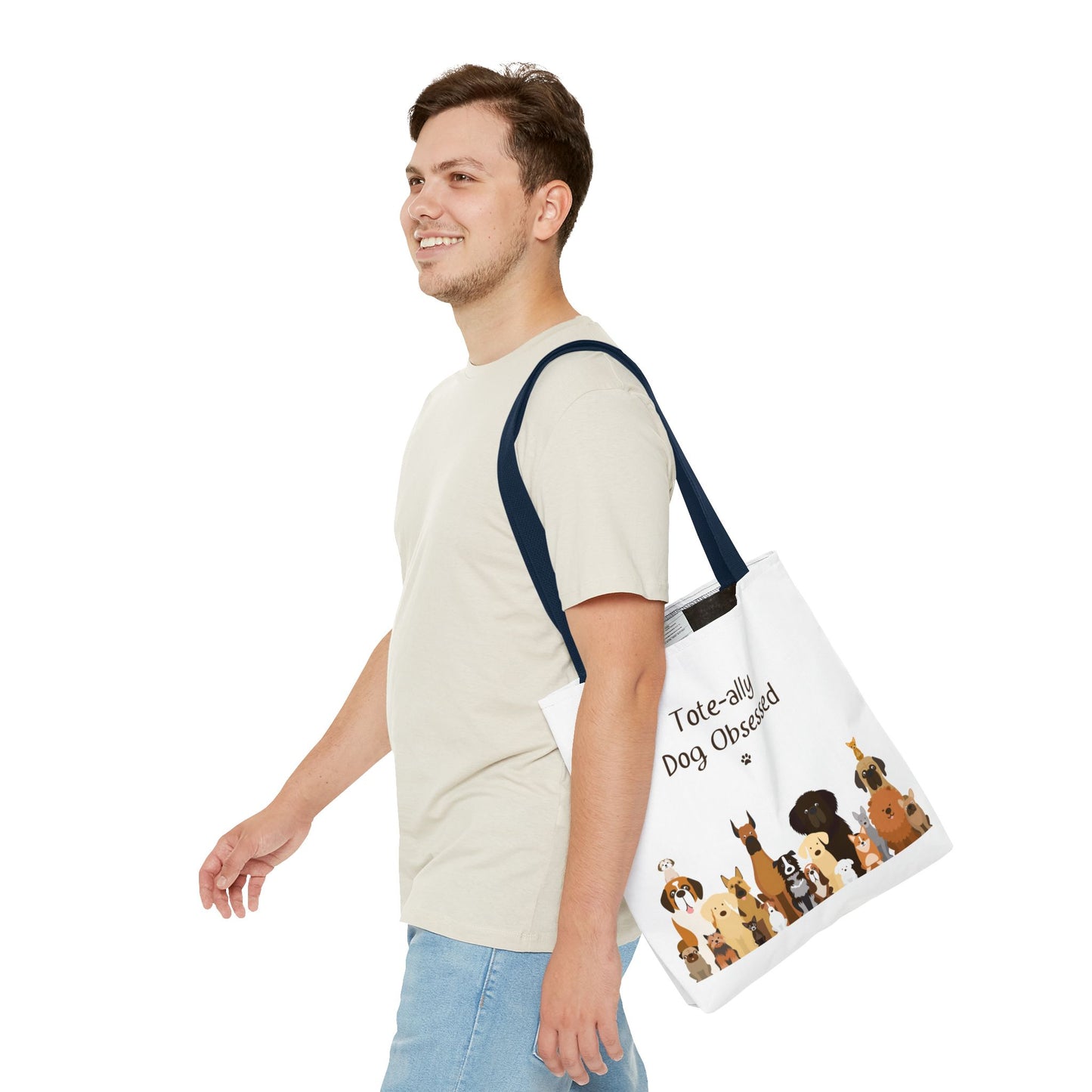 The Woof Pack Collection: Tote-ally Dog Obsessed Tote Bag (White)